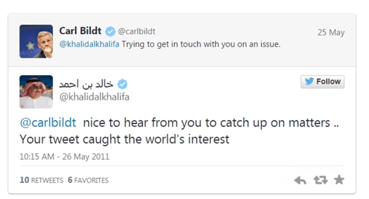 Cral Bildt converation